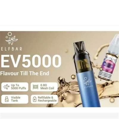 ELFBAR lanceert een hervulbare elektronische sigaret EV5000 in Groot-Brittann...