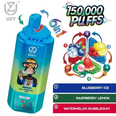UZY 6-in-1 150K elektronische wegwerpsigaret|150.000 trekjes, zes smaakwissel...
