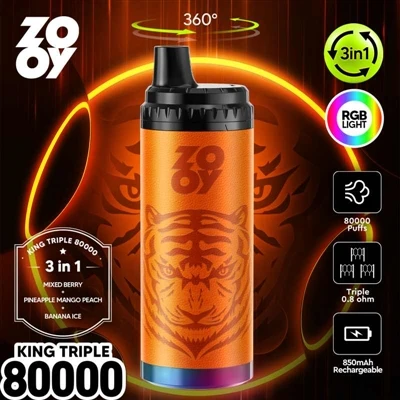 ZOOY KING 3-in-1 80000 Puff wegwerp-e--sigaret: een nieuwe industriestandaard...