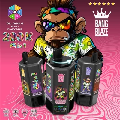 BANG BLAZE 200K 6in1: Eén stick in de hand, zes smaken om uit te kiezen, rook...