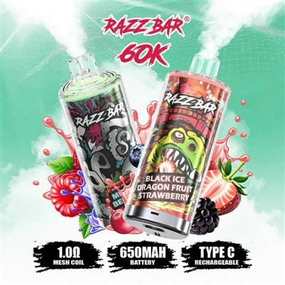 Razz Bar 65K+ Puffs Vape: een apparaat dat het geluk van luie mensen tot het ...