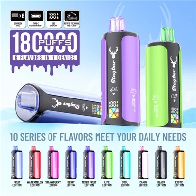 StagBar 180000 Puff 6in1: een apparaat dat een lange batterijduur en meerdere...