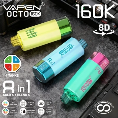 VAPEN OCTO 160K: een wegwerp-e--sigaret die de ervaring met meerdere-smaken w...