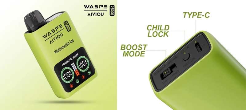 Waspe-Aiviou-25000-Puffs-Bar-25K-Puff-Disposable-Vape-Power-Adjustable-Big-Vapor-Fruit-Flavor-E-CigaretteWASPE Aiviou 25000