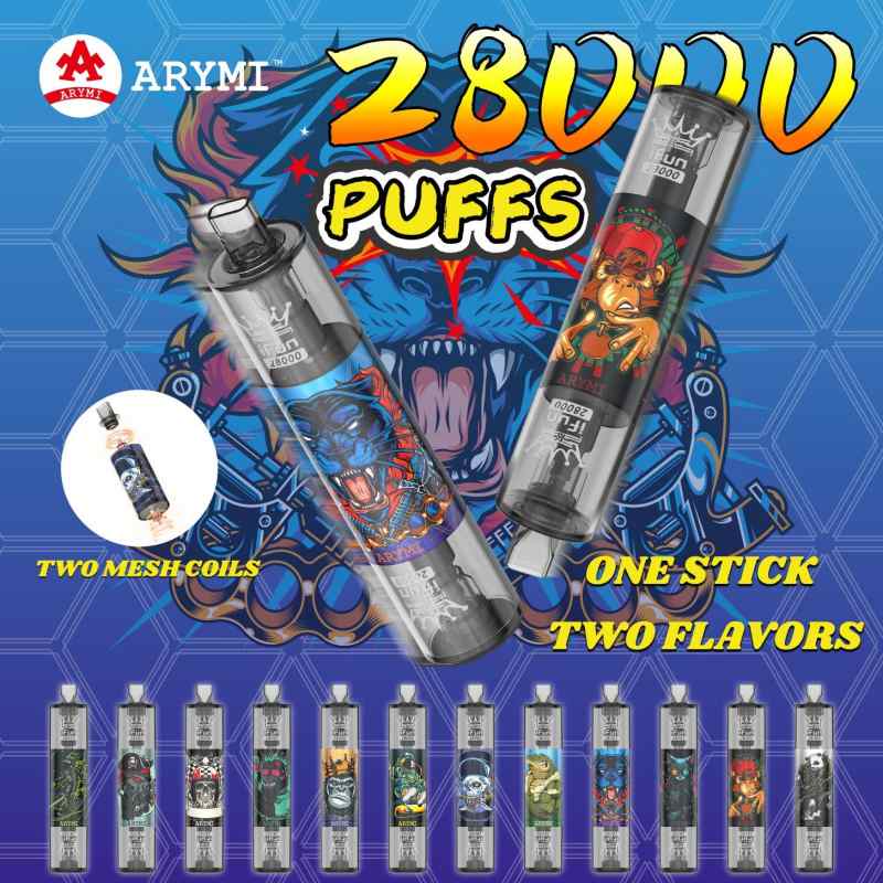 Arymi-Ifun-28000-Puffs-Disposable-Vape-Pen-Dual-Mesh-Coil-with-Rechargeable-550-mAh-BatteryARYMI I FUN 28000
