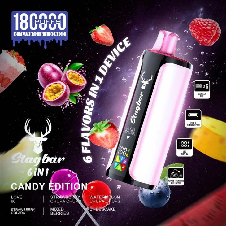 Stag Bar 6in1 180K Puffs Vape high quality Stag Bar 6in1 180K Puffs Vape high quality